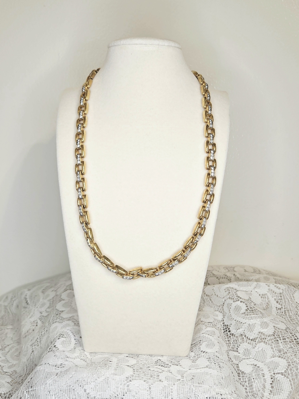 Source Unknown Two-Tone Gold and Silver Link Necklace - Women Jewelry